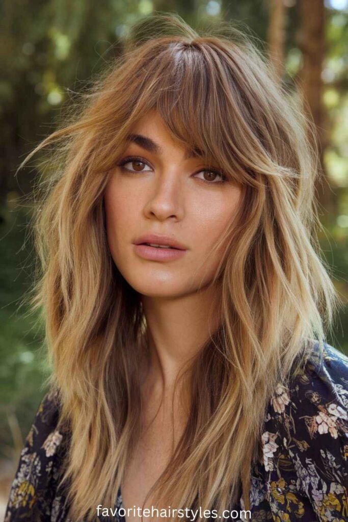 Textured Bangs with Beachy Waves