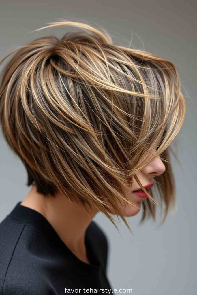 Textured Bob Wolf Cut