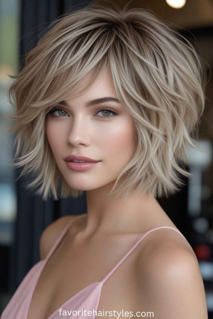 Textured Bob with Highlights