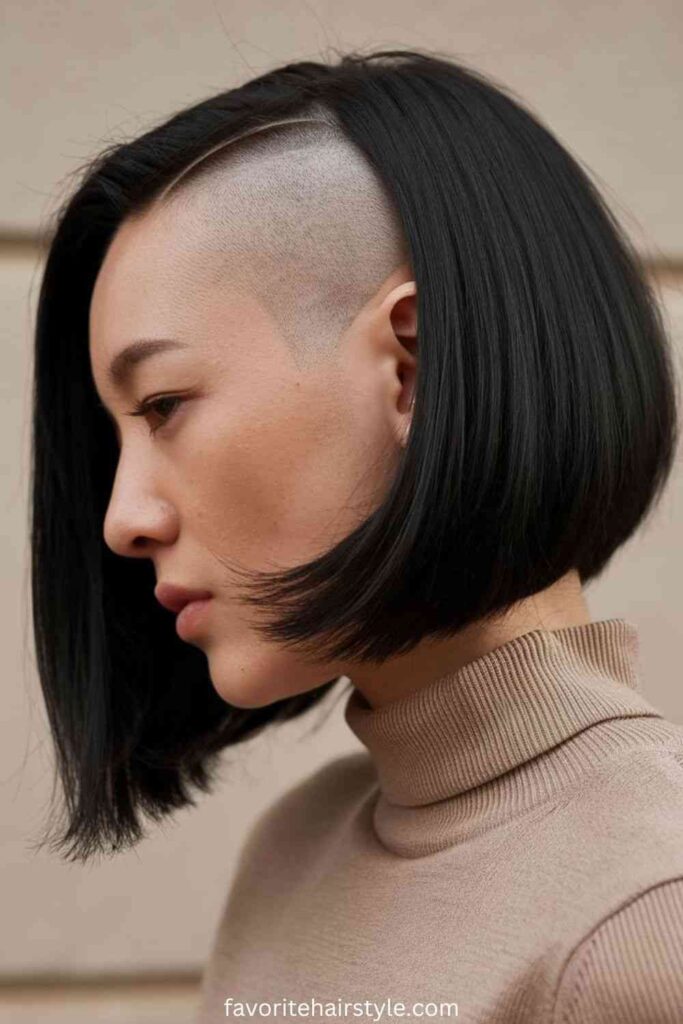 Undercut Bob with Side Part