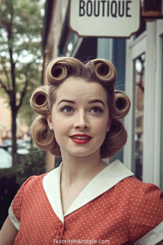 Vintage Hairstyles For Curly Hair Ideas Victory Rolls