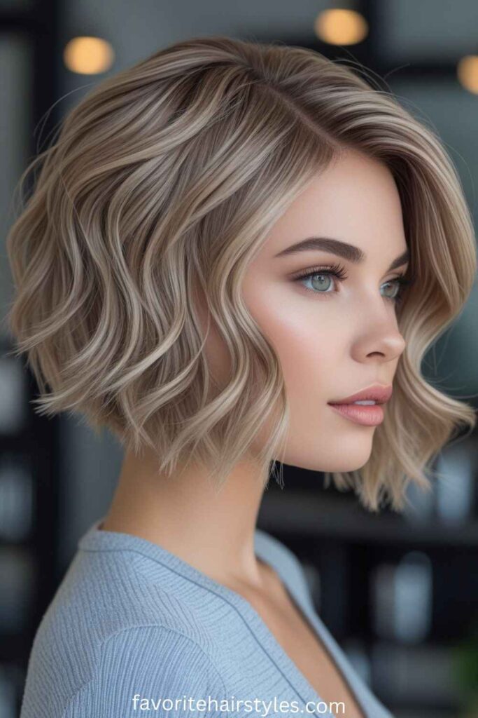 Wavy Bob with Side Bangs