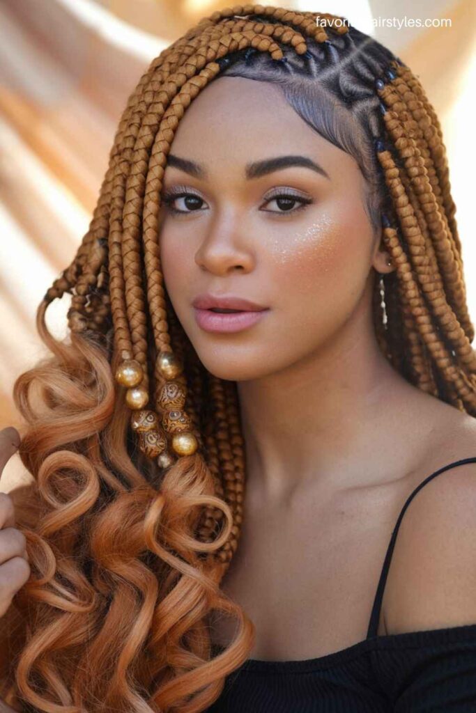 Beaded Boho Lemonade Fulani Braids