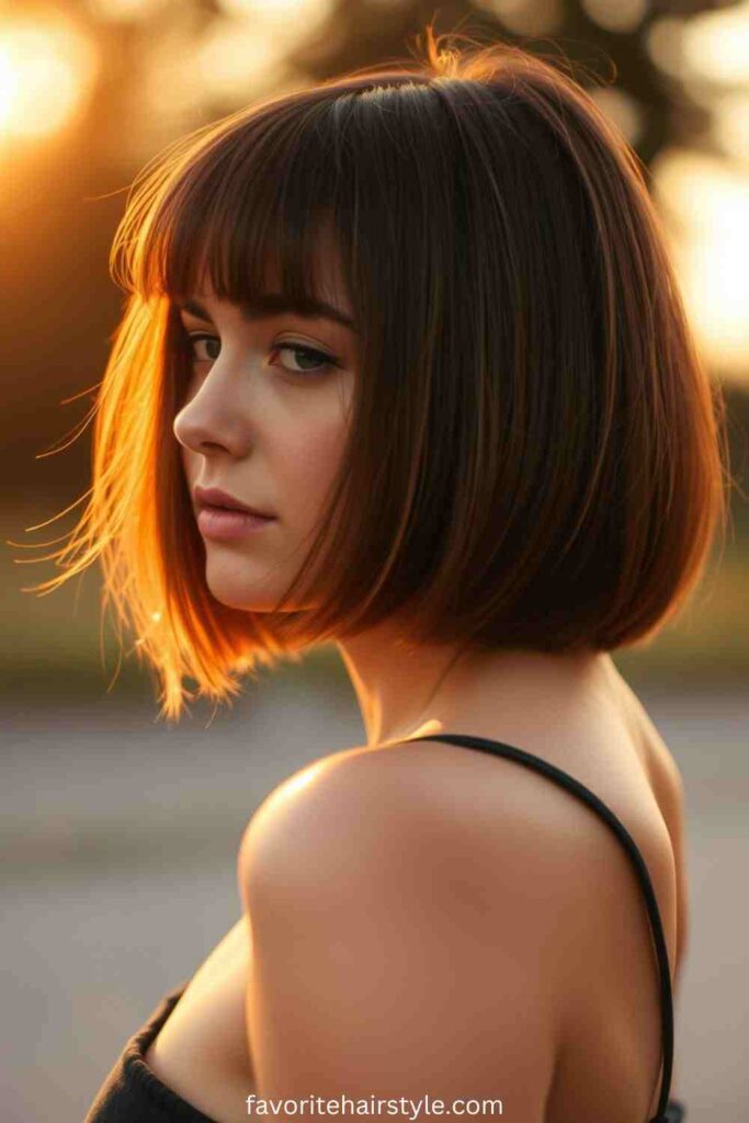 Short Haircut For Thin Hair Ideas Blunt Bob for a Fuller Look