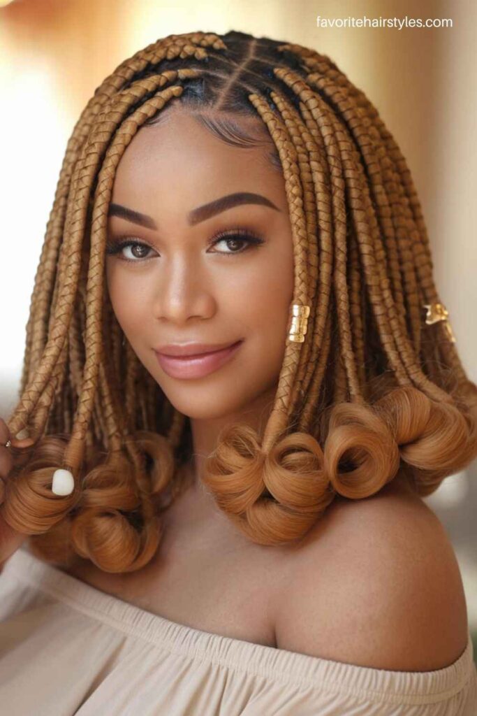 Bob-Length Boho Lemonade Fulani Braids