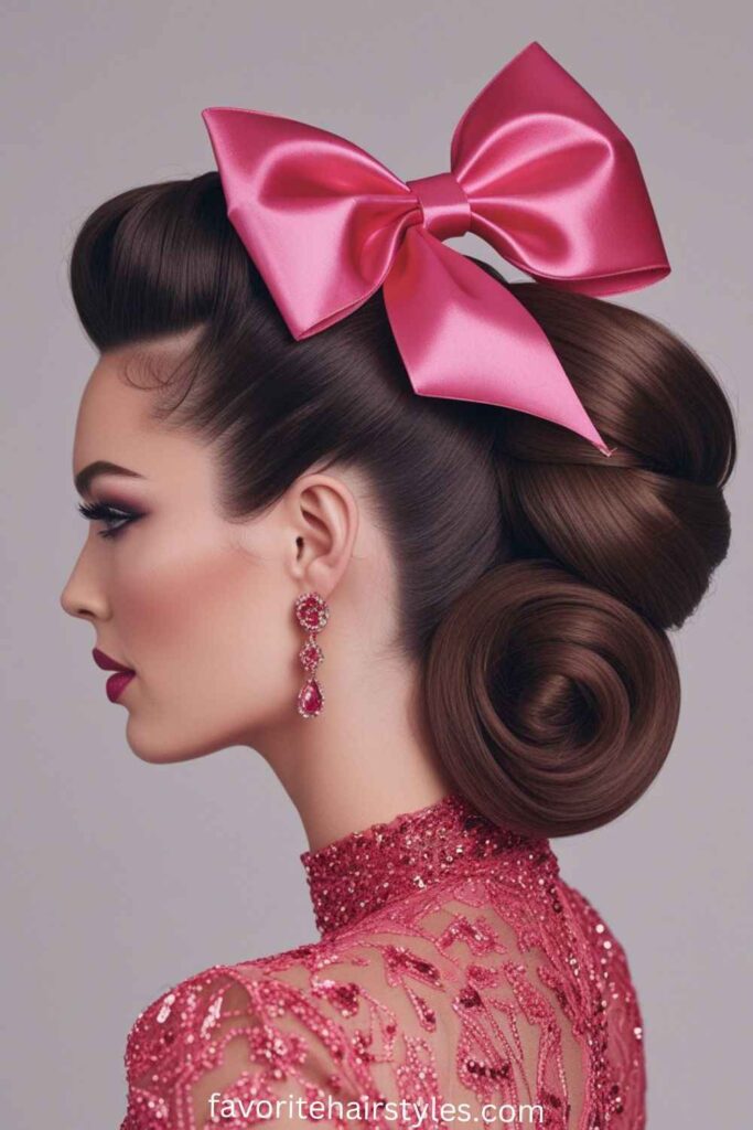 80s Prom Hairstyles Ideas Bow Accent Hairstyle