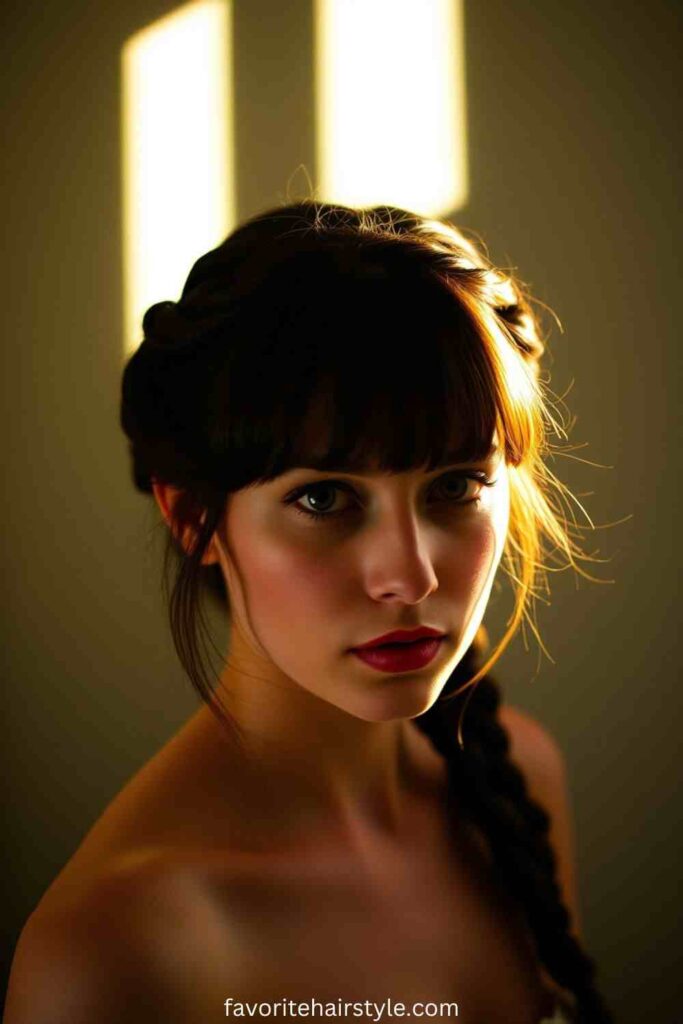 Braided Crown with Full Bangs