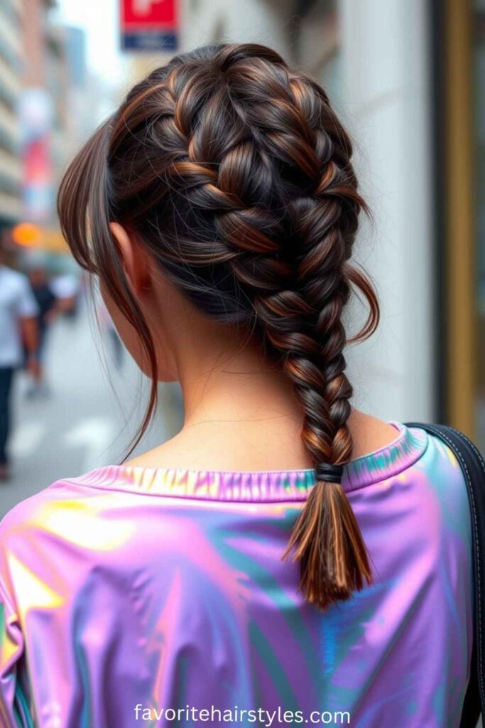 Braided Ponytail with Straight Bangs