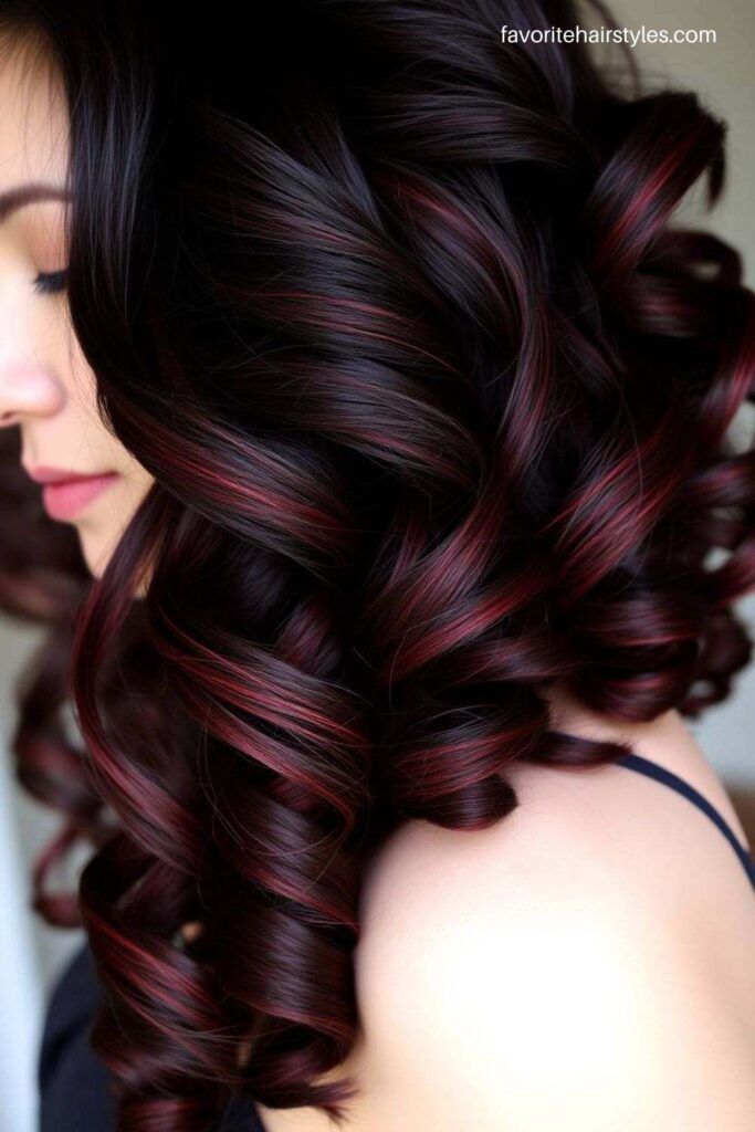 Burgundy Lowlights for a Bold, Dramatic Effect