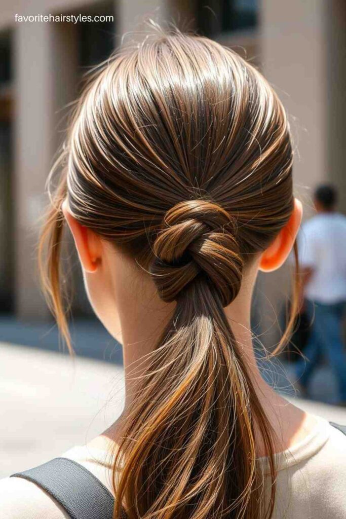 Butterfly Twist with a Sleek Ponytail