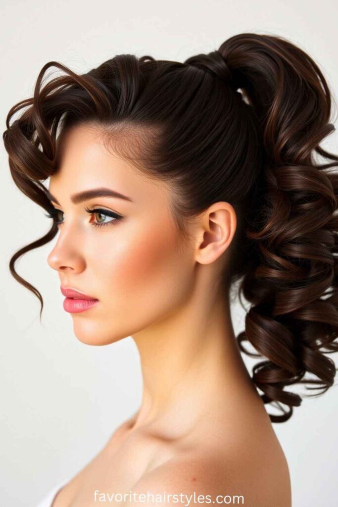 Classic High Curly Ponytail