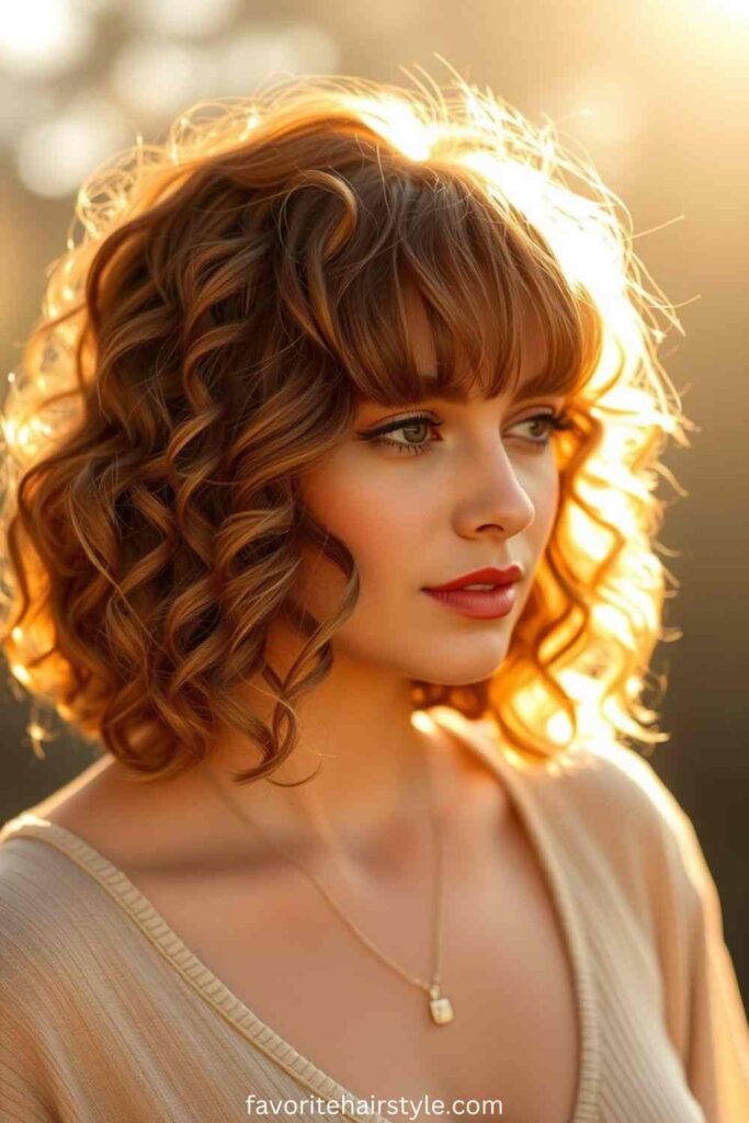 Curly Bob with Fringes