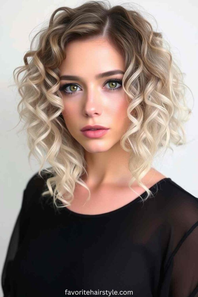 Curly Bob with Side Part