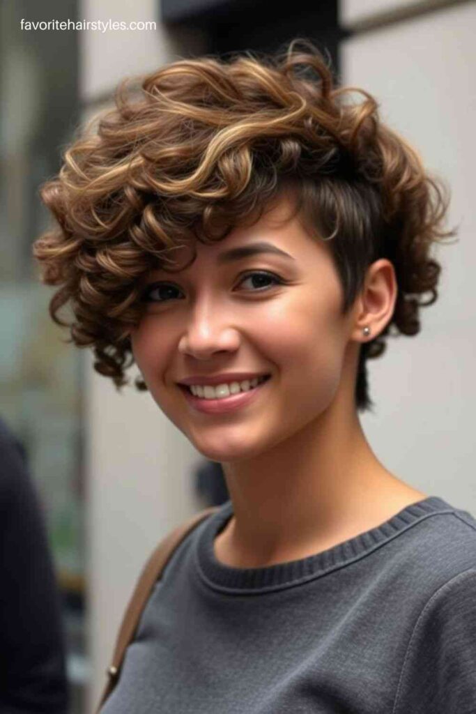 Curly Pixie Wolf Cut