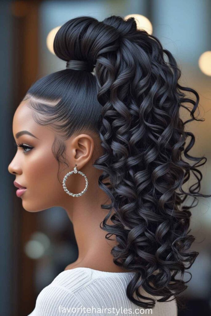 Curly Weave Sleek Ponytail