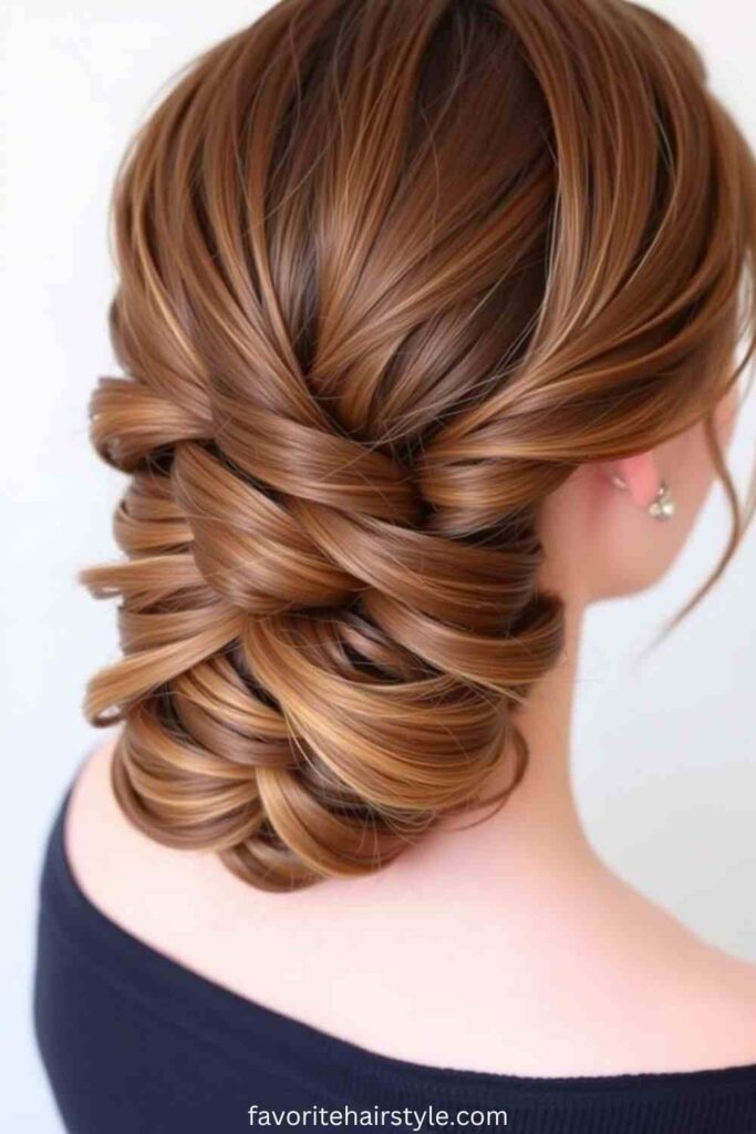 French Braid into Low Bun