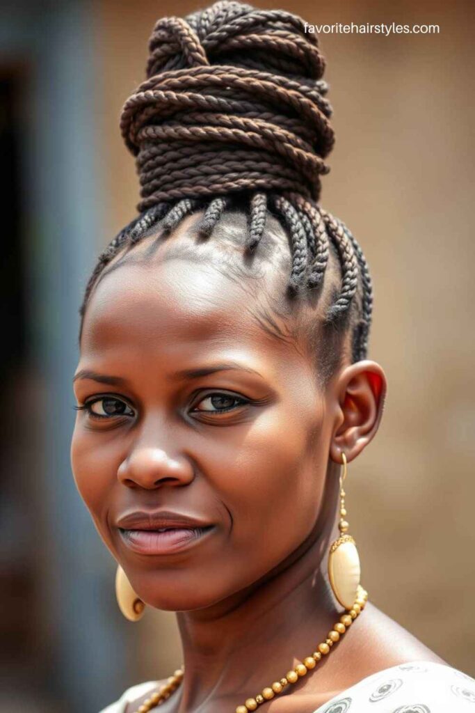 Fulani Braids with a High Bun