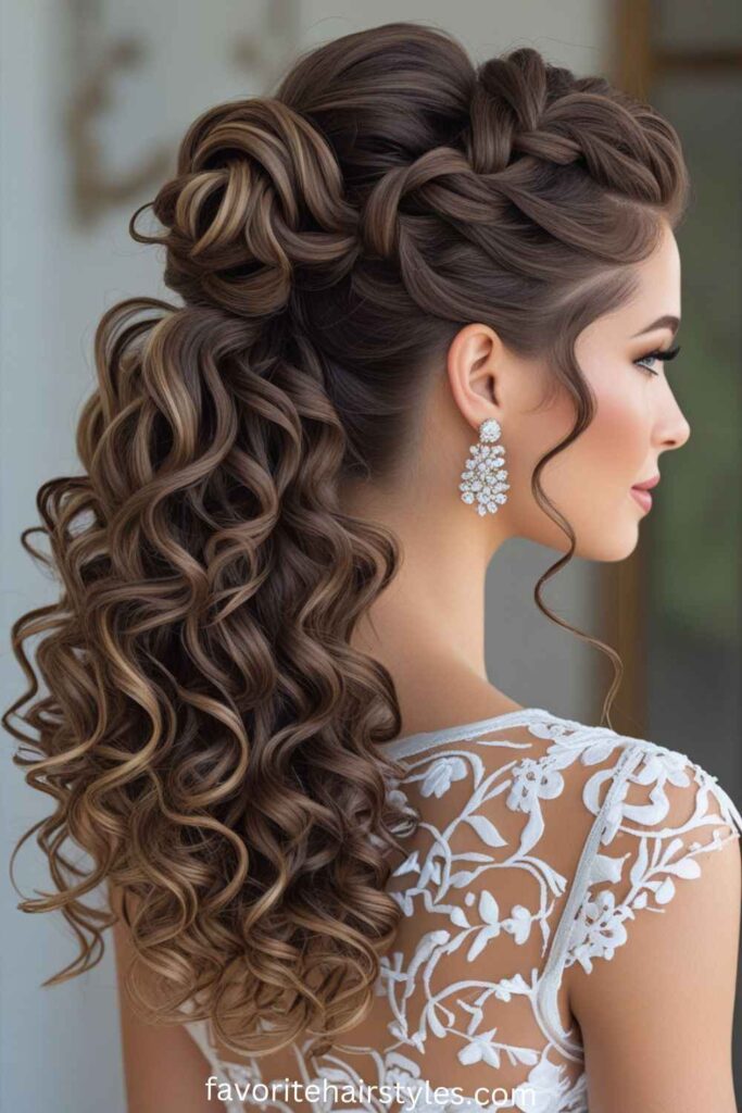 Half-Up, Half-Down Curly Ponytail