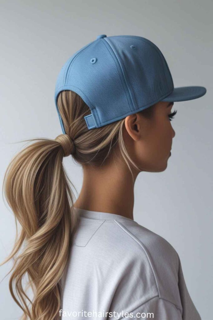 Half-Up Ponytail with a Snapback