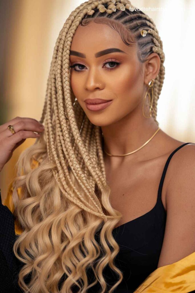 Knotless Boho Lemonade Fulani Braids