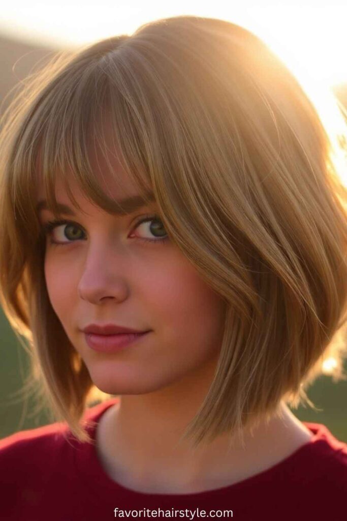 Round Face Haircuts For Thin Hair Ideas Layered Bob