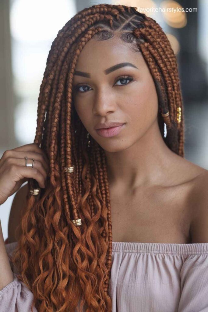 Long and Waist-Length Boho Lemonade Fulani Braids