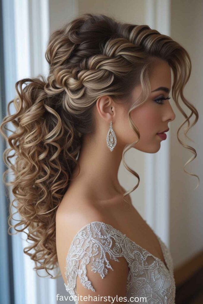 Loose Curly Half-Up Half-Down Style