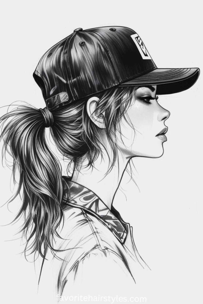 Messy Ponytail with a Backward Snapback