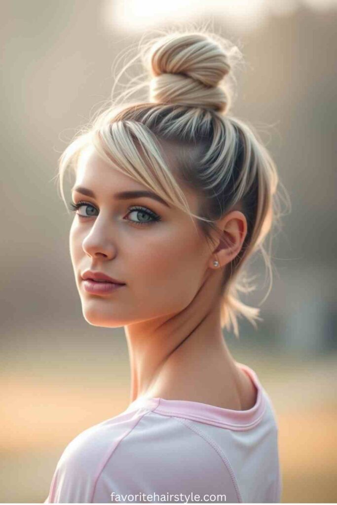 Short Hair Updos For Sports Ideas Mini Top Knot