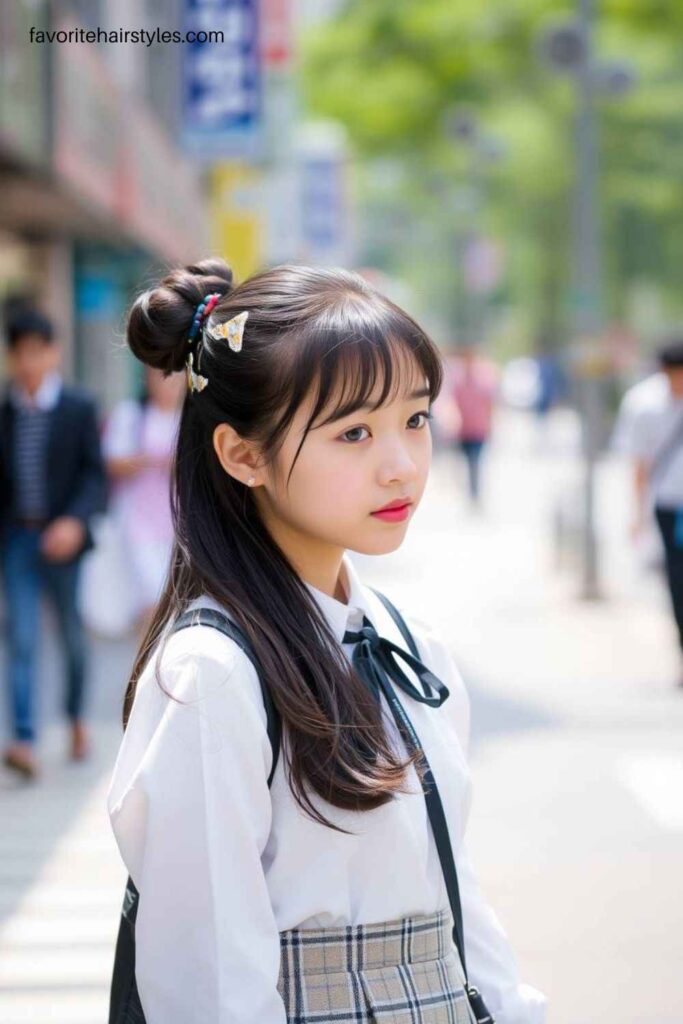 Neat Bun with Hair Clips