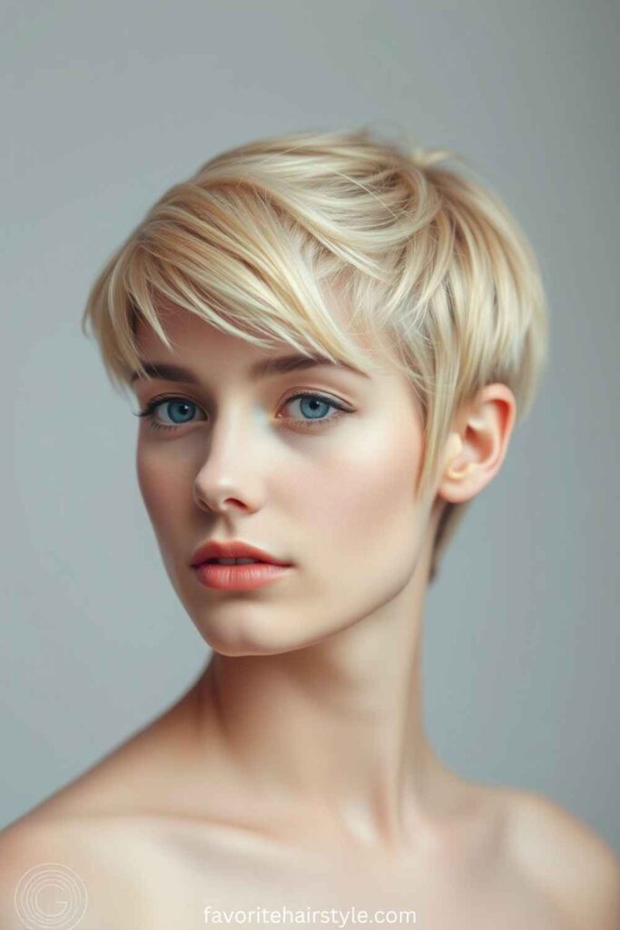 Round Face Haircuts For Thin Hair Ideas Pixie Cut with Side Bangs