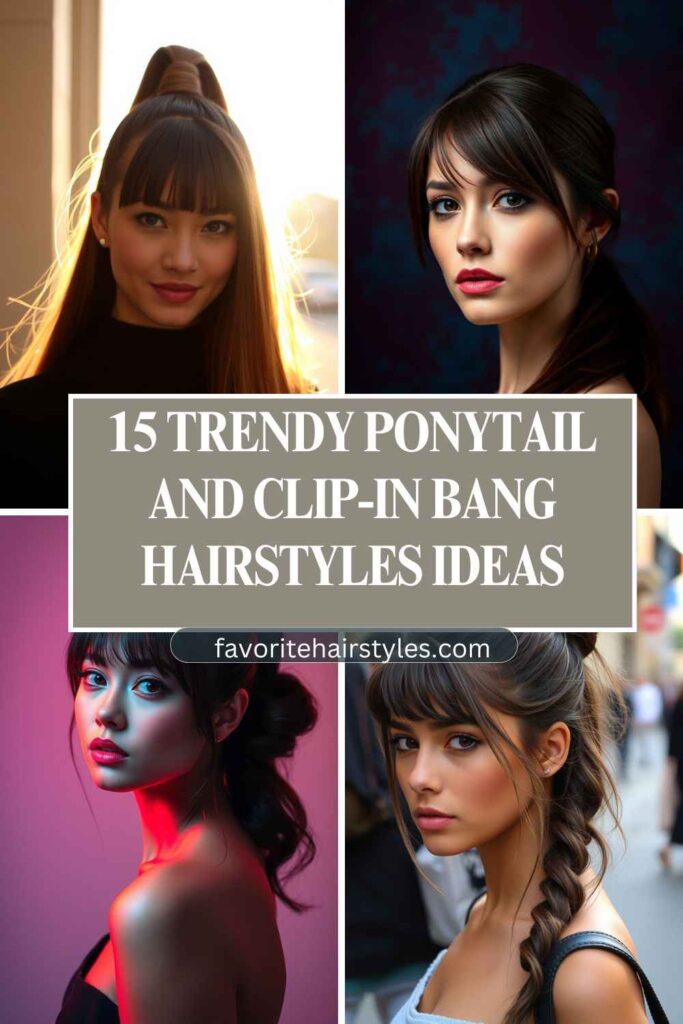 Ponytail And Clip-In Bang Hairstyles Ideas