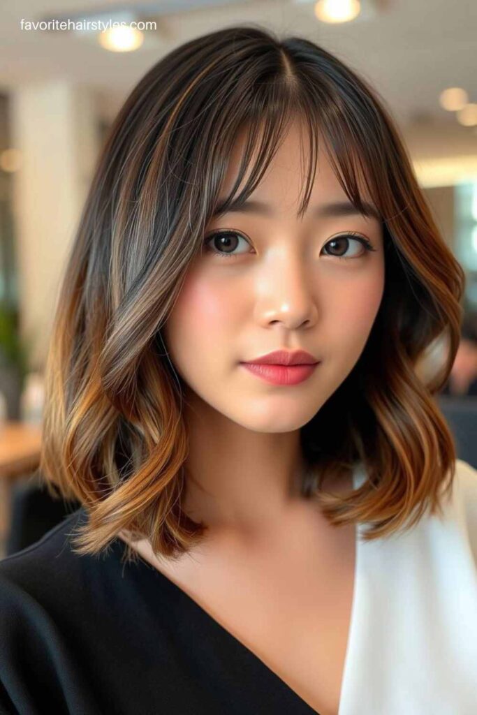 See-Through Bangs with Chin-Length Hair