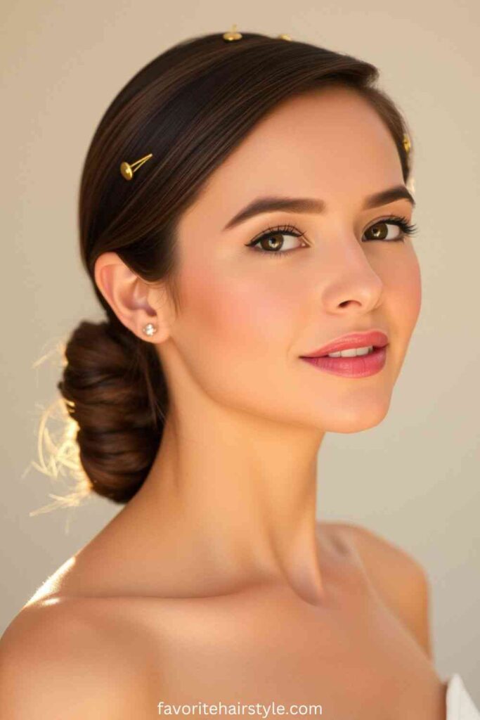 Side Swept Hair with Bobby Pins