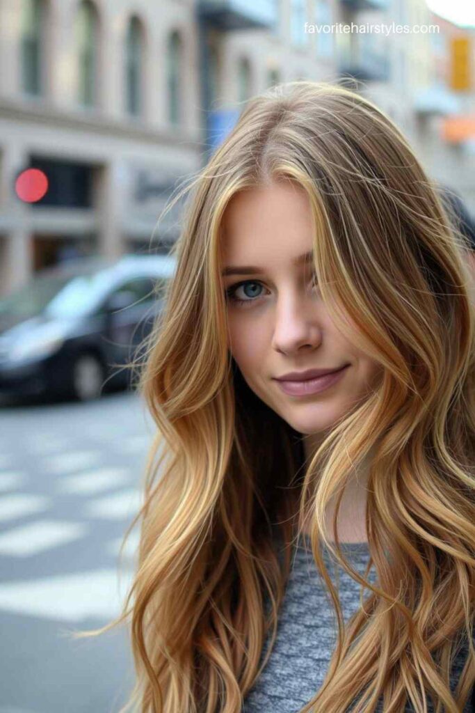 Soft Honey Blonde Highlights for a Natural Glow