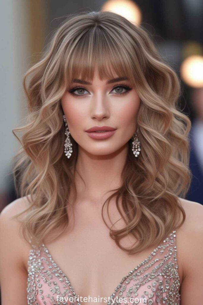 Soft Waves with Curtain Bangs