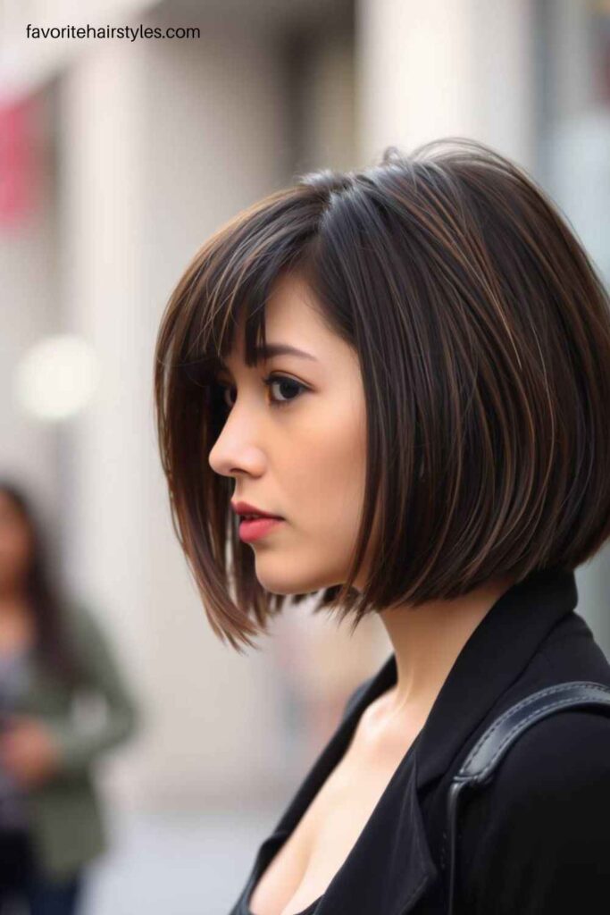 Textured Bob with Fringe