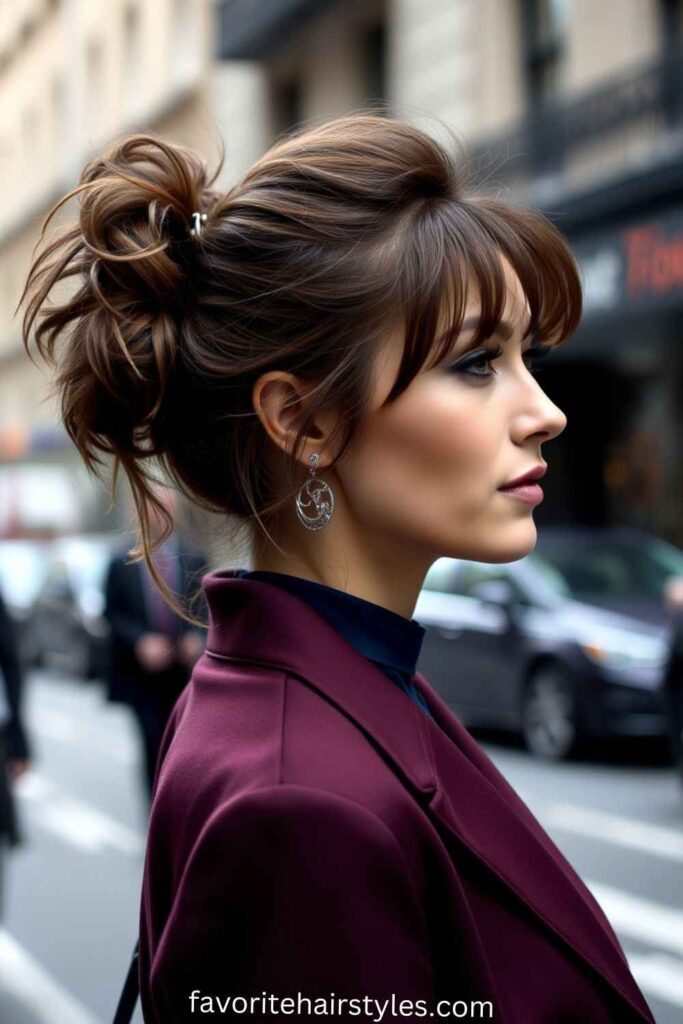 Tousled Ponytail with Feathered Bangs