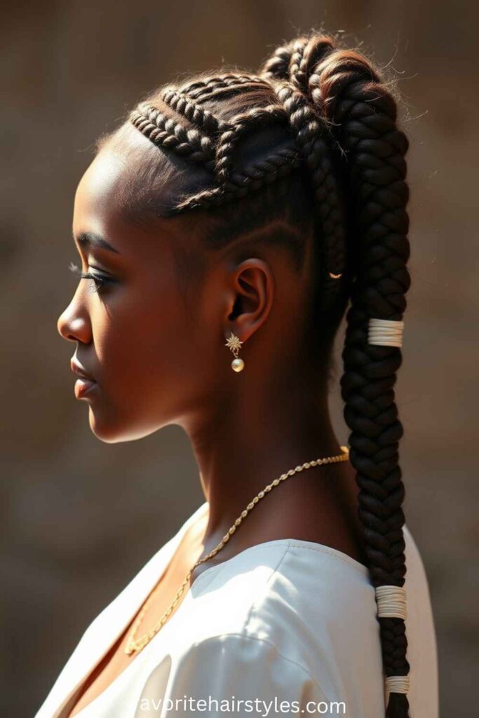 Braided Ponytail Hairstyles for Black Hair Ideas Tribal Braided Ponytail