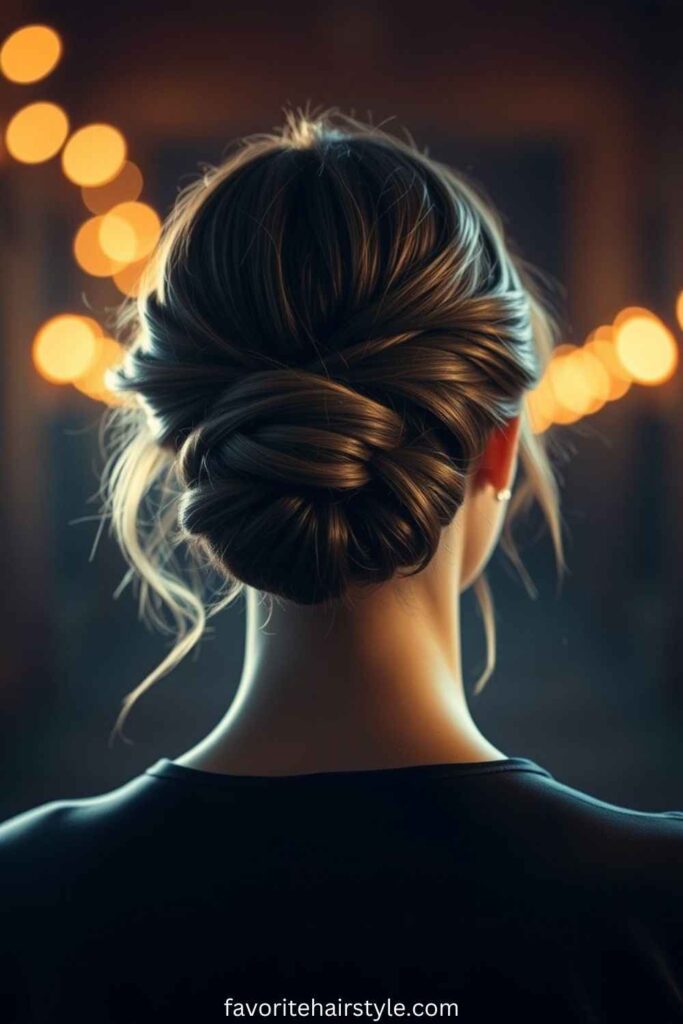 Casual Short Hair Updos Ideas Twisted Half-Up Bun