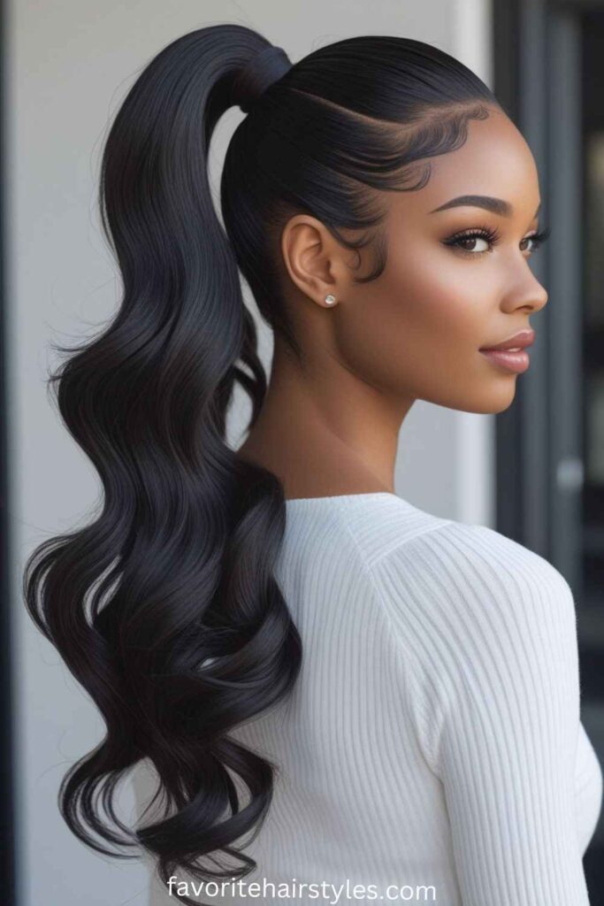 Wavy Sleek Ponytail