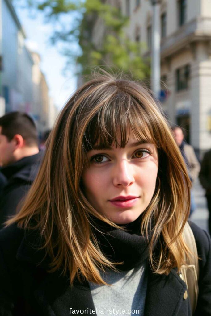 Wispy Bangs with a Medium-Length Cut