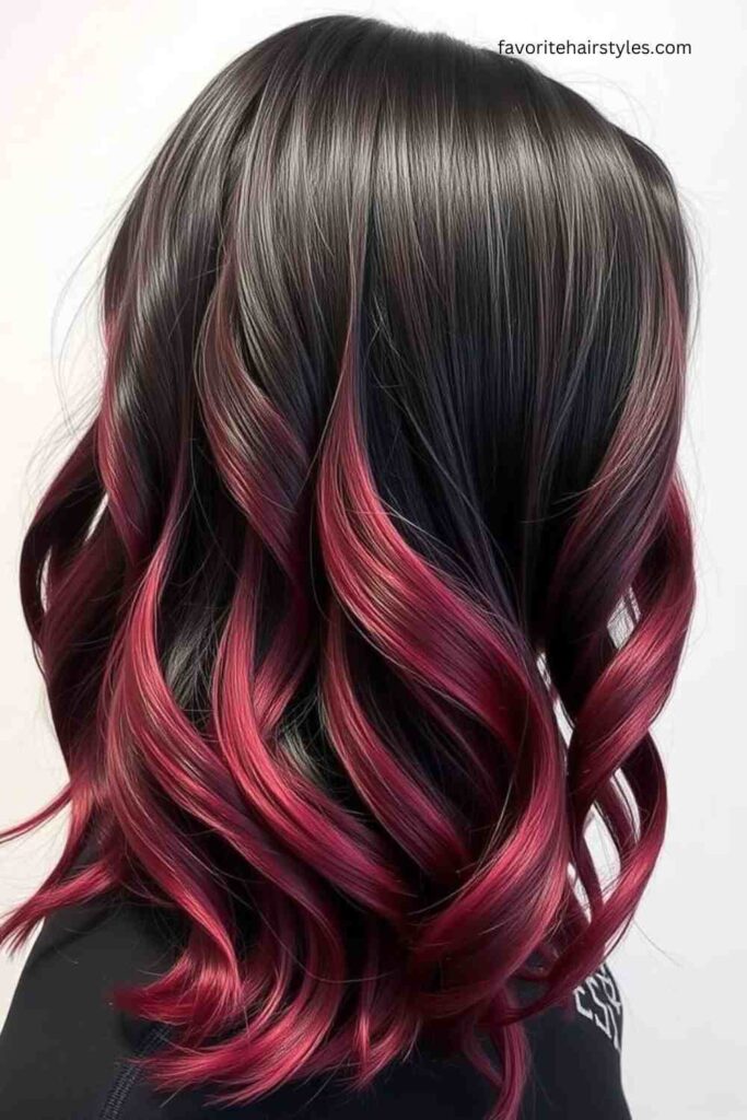 Burgundy Black Balayage