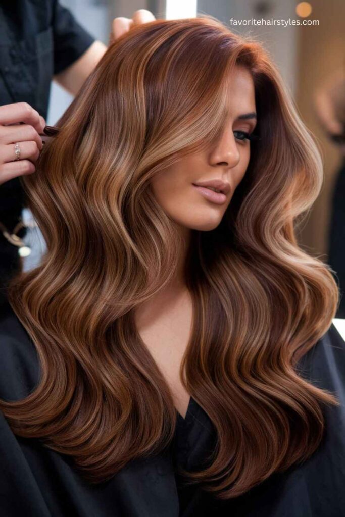 Chocolate Auburn with Caramel Highlights