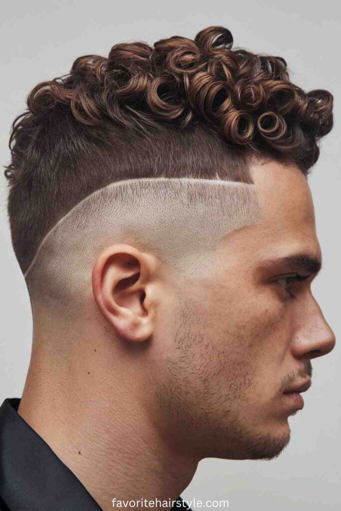 Defined Curls with a Mid Fade