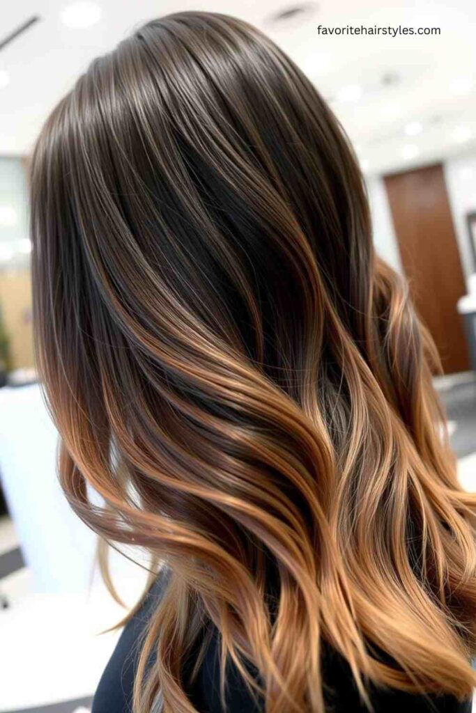 Rose Gold Black Balayage