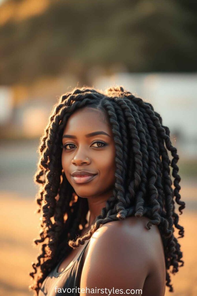 Side Flat Twist with Curly Ends