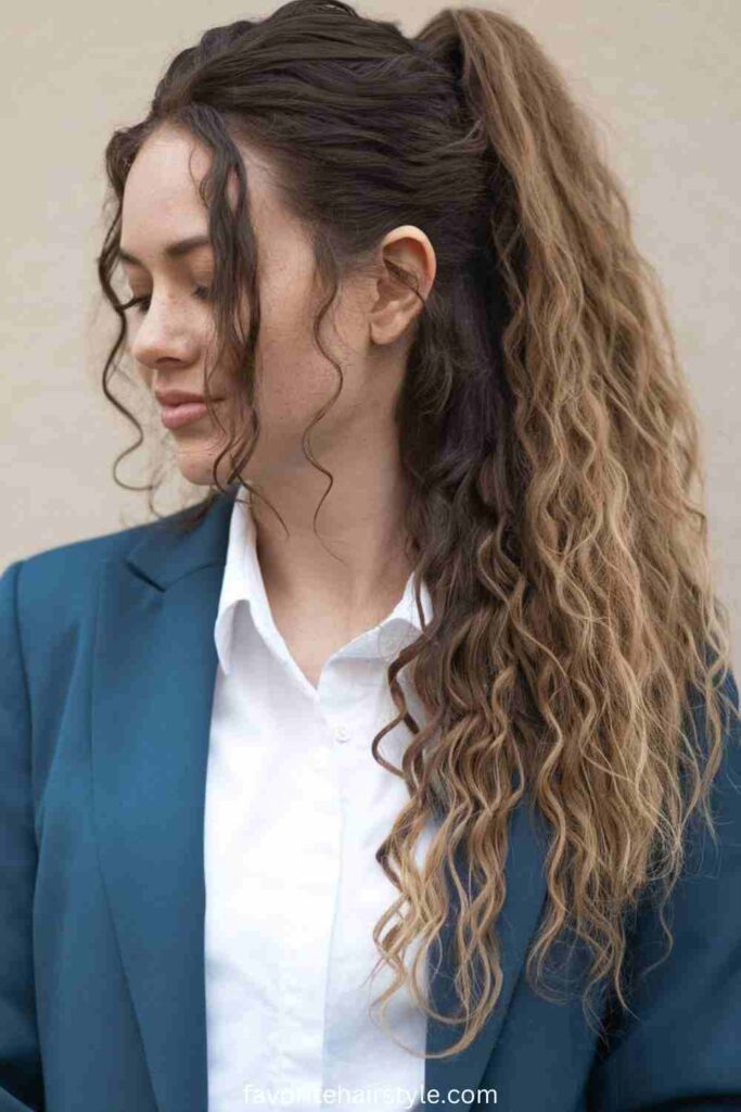 Side-Swept Long Curls