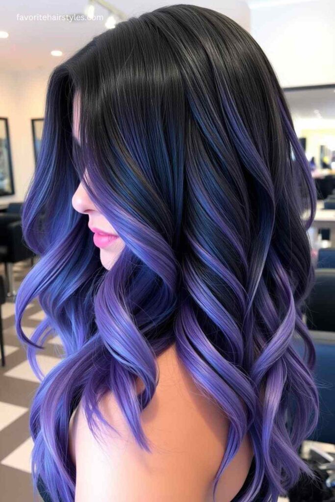 Smoky Blue or Purple Balayage