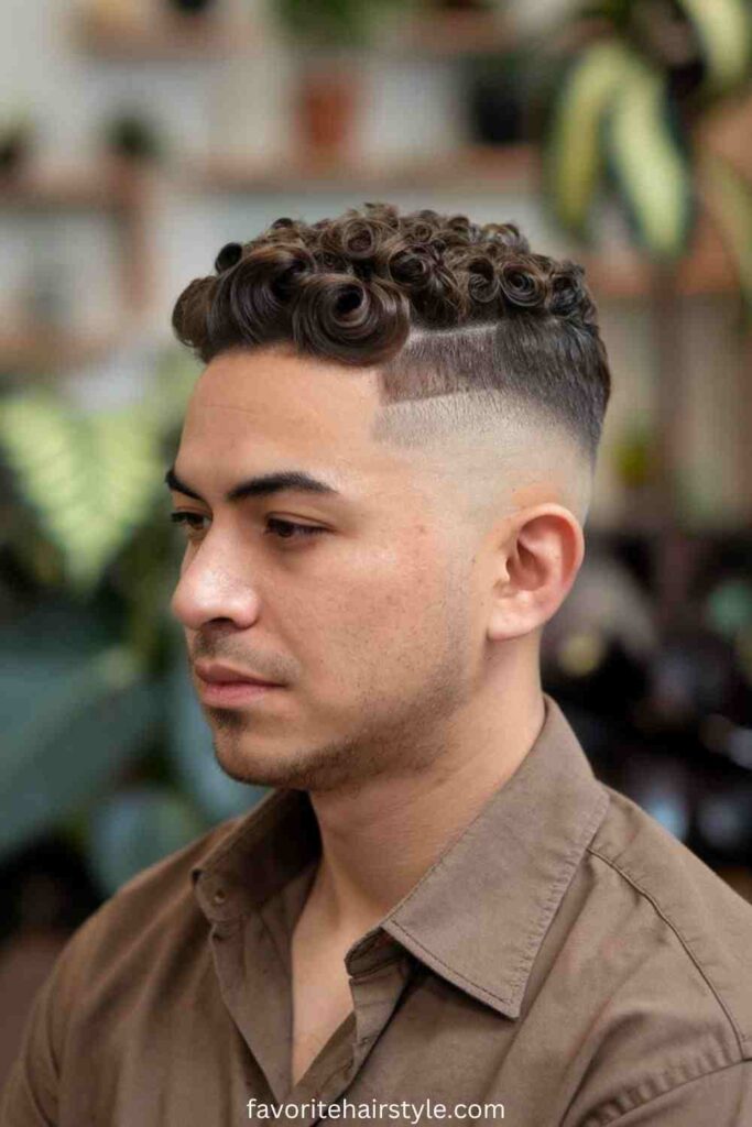 Temple Fade with Curls